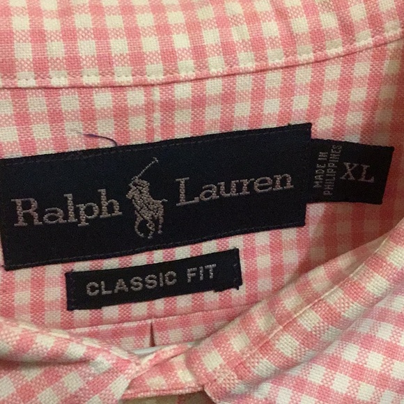 *EUC* Ralph Lauren pink & white check button down. Size XL. - Picture 2 of 4
